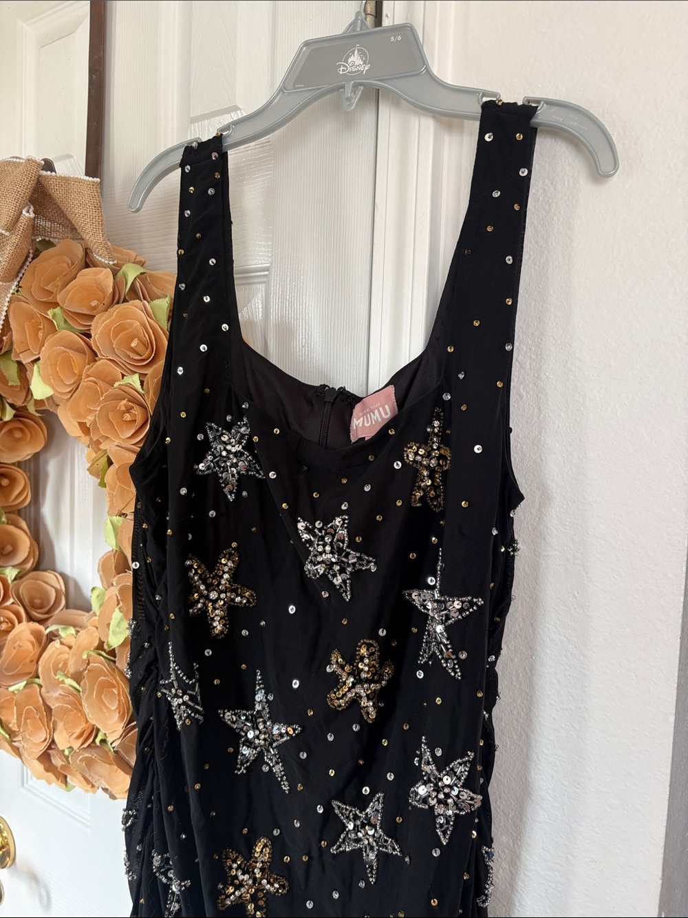 Show Me Your Mumu Stassi Midi Dress Starfish Beaded Sequins Black Star - Picture 2 of 8